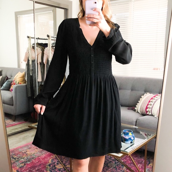 Maeve Dresses & Skirts - Maeve Anthropologie Large Black Smocked Dress